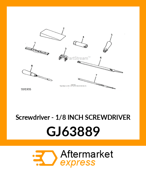 Screwdriver - 1/8 INCH SCREWDRIVER GJ63889