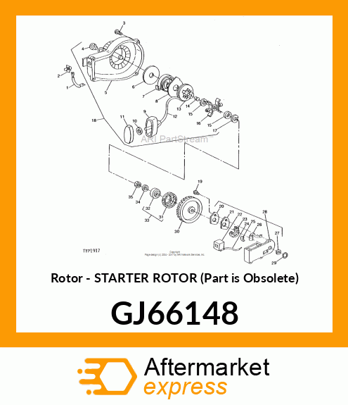 Rotor - STARTER ROTOR (Part is Obsolete) GJ66148