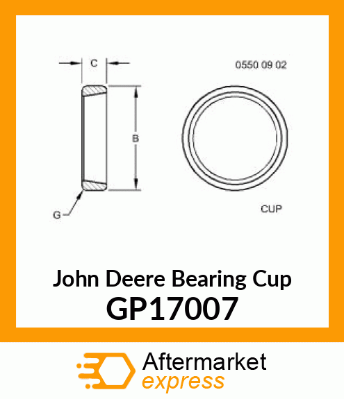 CUP, BEARING F GP17007