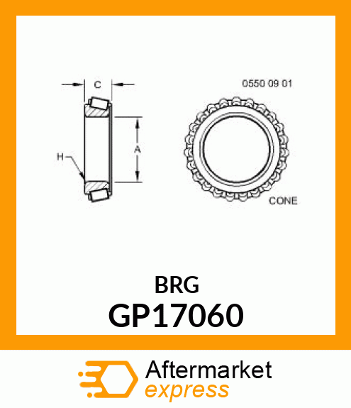 BEARING, CONE GP17060