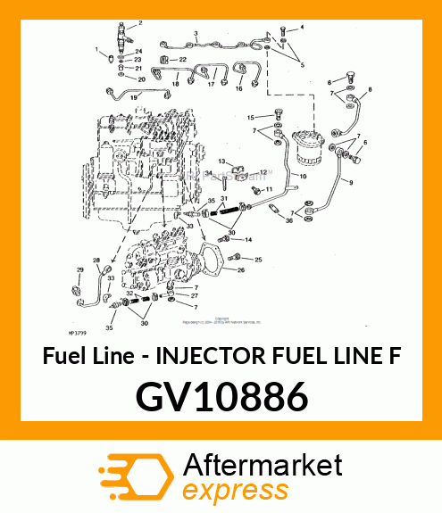 Fuel Line - INJECTOR FUEL LINE F GV10886