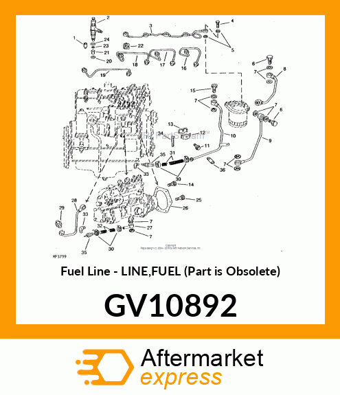 Fuel Line - LINE,FUEL (Part is Obsolete) GV10892