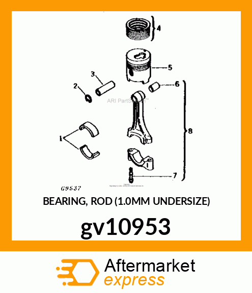 BEARING, ROD (1.0MM UNDERSIZE) gv10953