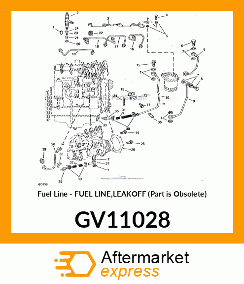 Fuel Line - FUEL LINE,LEAKOFF (Part is Obsolete) GV11028