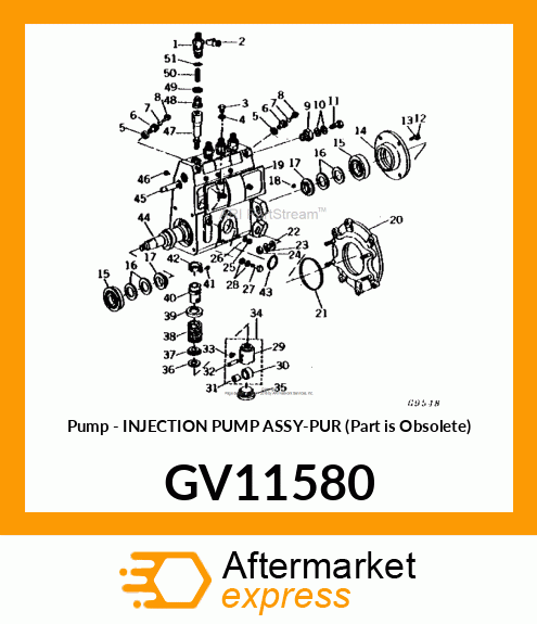 Pump - INJECTION PUMP ASSY-PUR (Part is Obsolete) GV11580