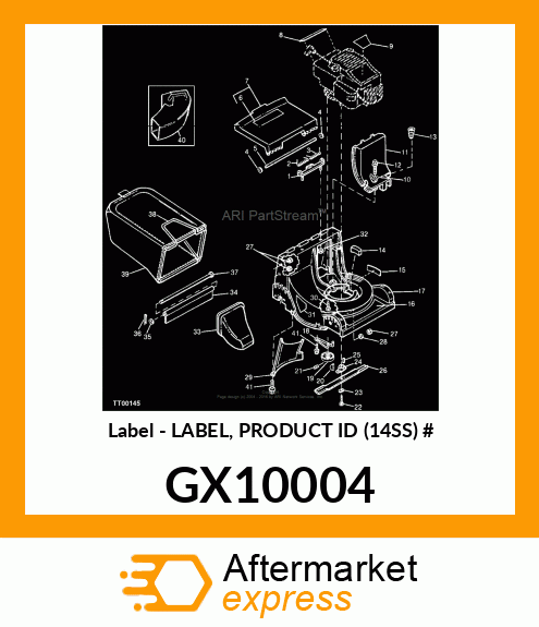 Label - LABEL, PRODUCT ID (14SS) # GX10004