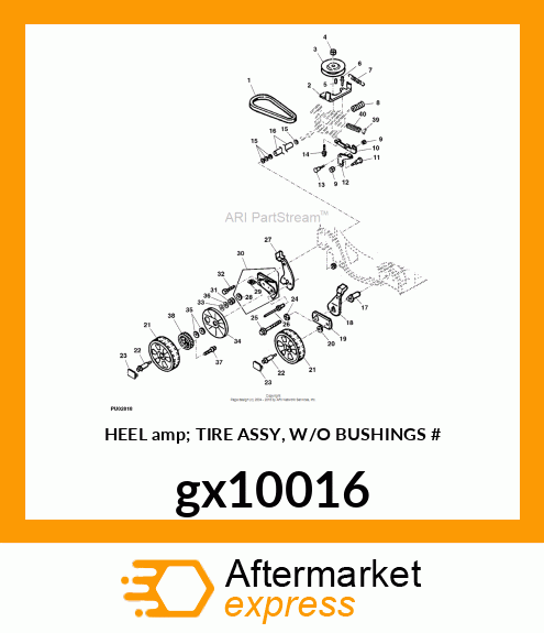 HEEL amp; TIRE ASSY, W/O BUSHINGS # gx10016