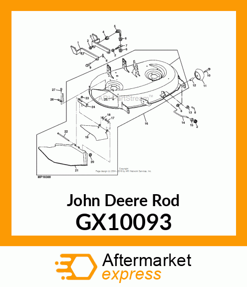 ROD, DRAFT ARM FRONT # GX10093
