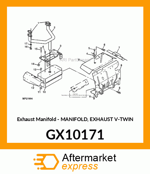 Exhaust Manifold - MANIFOLD, EXHAUST V-TWIN GX10171