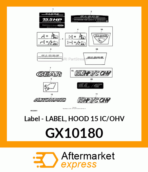 Label Hood 15 Ic/Ohv GX10180