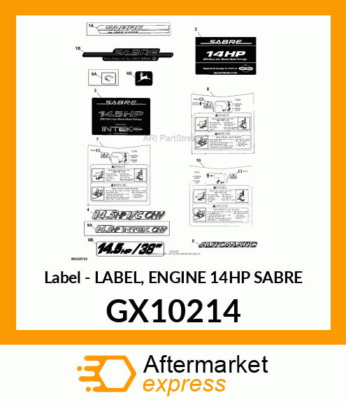 Label Engine 14Hp Sabre GX10214