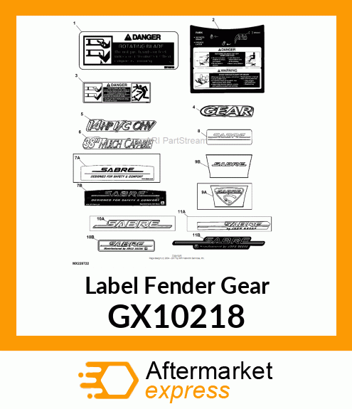 Label Fender Gear GX10218