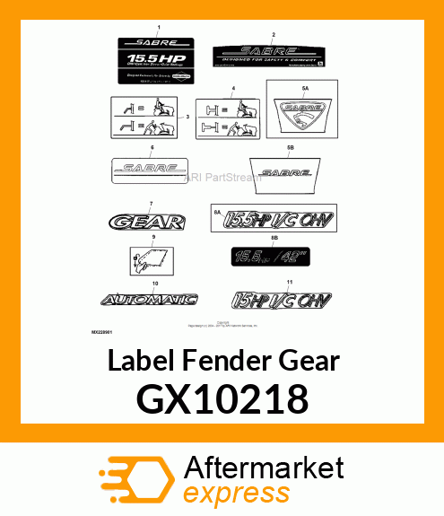 Label Fender Gear GX10218