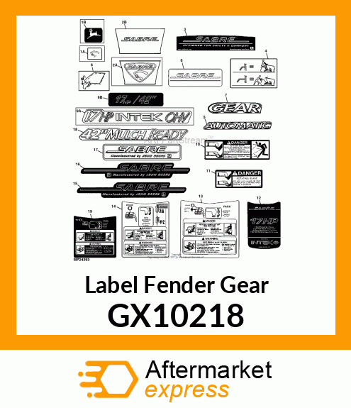 Label Fender Gear GX10218