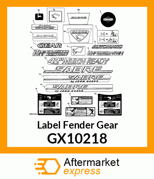 Label Fender Gear GX10218