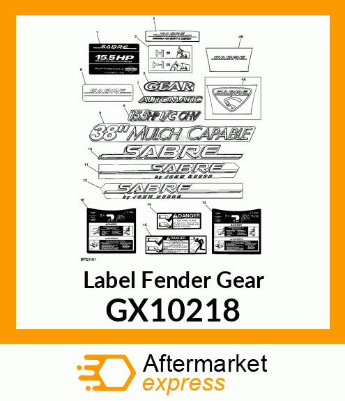 Label Fender Gear GX10218