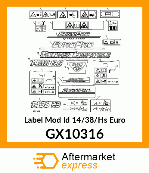 Label Mod Id 14/38/Hs Euro GX10316
