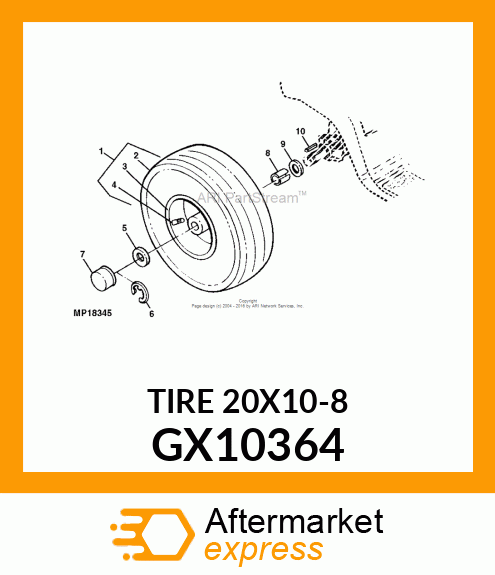 TIRE, 20X10 GX10364