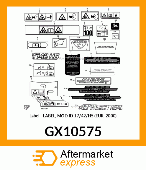 Label Mod Id 17/42/Hs Eur. GX10575