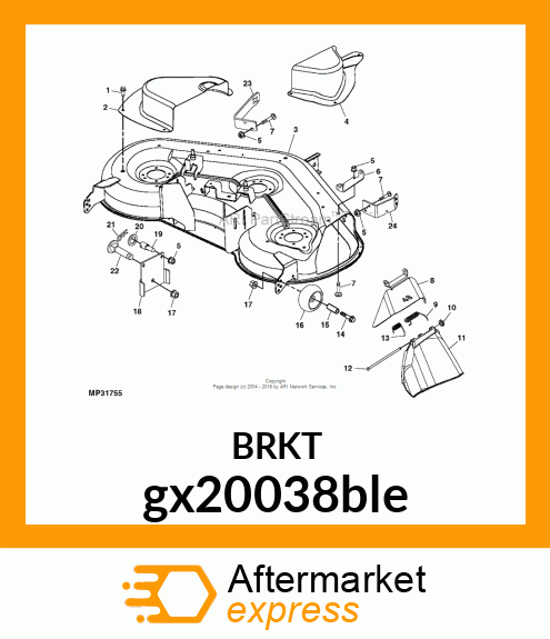 BRACKET, DECK LEVELASSY(WELD/PAINT) gx20038ble