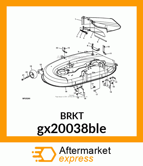 BRACKET, DECK LEVELASSY(WELD/PAINT) gx20038ble