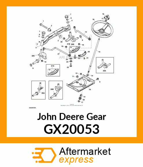 GEAR, STEERING PINION GX20053