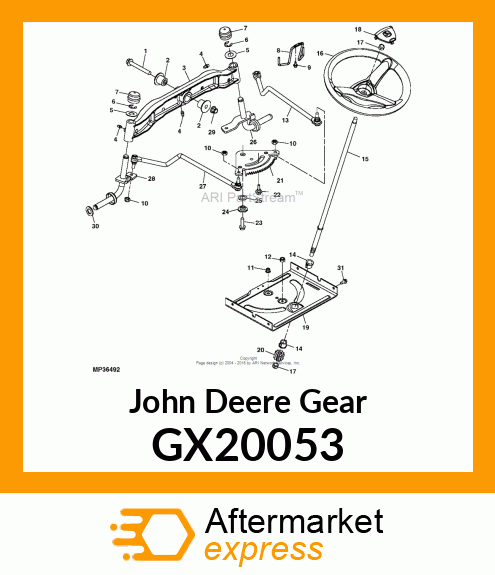 GEAR, STEERING PINION GX20053