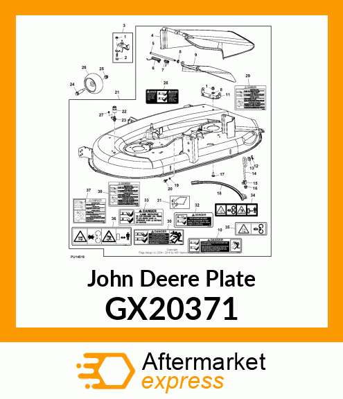 PLATE, DISCHARGE 42" DECK GX20371