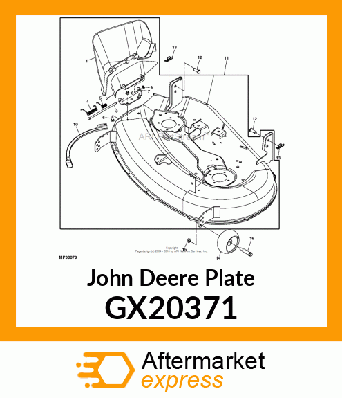 PLATE, DISCHARGE 42" DECK GX20371