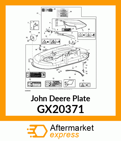 PLATE, DISCHARGE 42" DECK GX20371