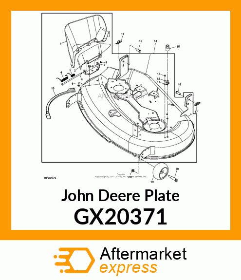 PLATE, DISCHARGE 42" DECK GX20371