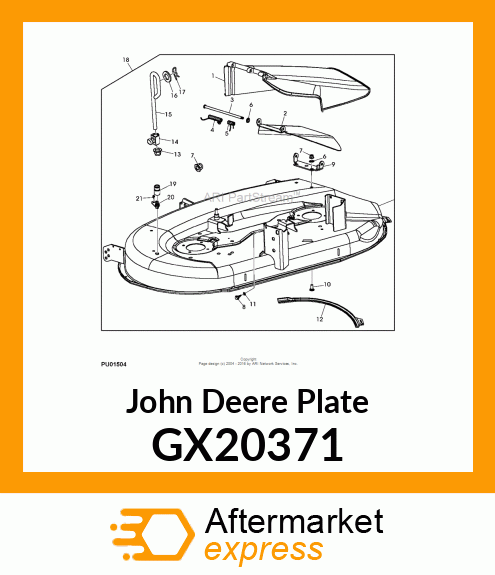 PLATE, DISCHARGE 42" DECK GX20371