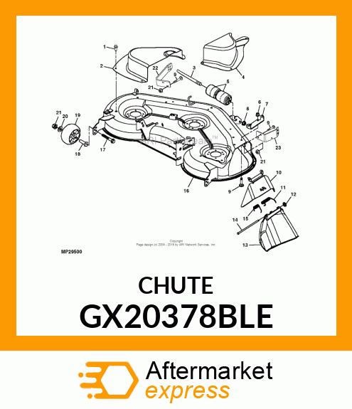 CHUTE, INNER DISCHARGE SVC GX20378BLE