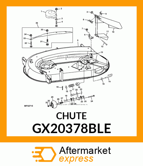 CHUTE, INNER DISCHARGE SVC GX20378BLE