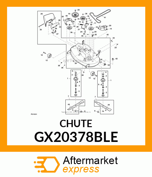 CHUTE, INNER DISCHARGE SVC GX20378BLE