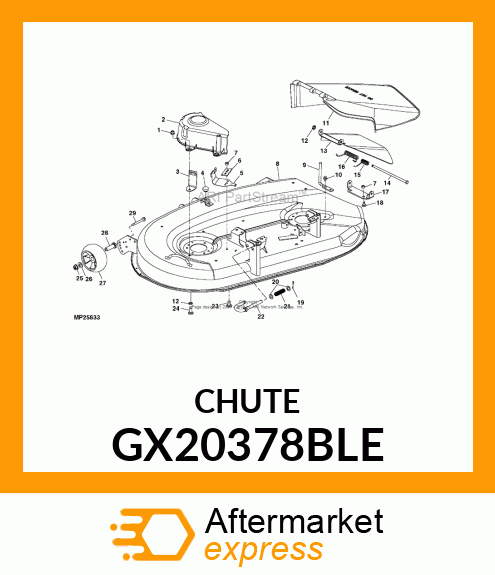 CHUTE, INNER DISCHARGE SVC GX20378BLE