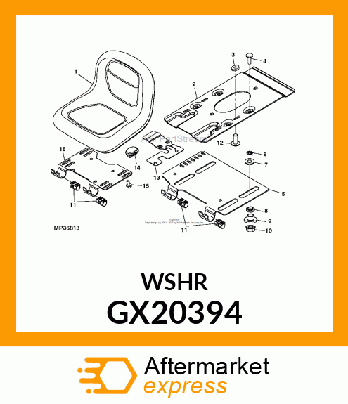 SPACER, SEAT GLIDE GX20394