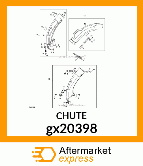 CHUTE, UPPER ASSEMBLY GX20398