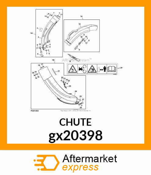 CHUTE, UPPER ASSEMBLY GX20398