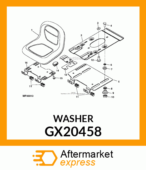 WASHER, WASHER, SEAT ADJUST GX20458