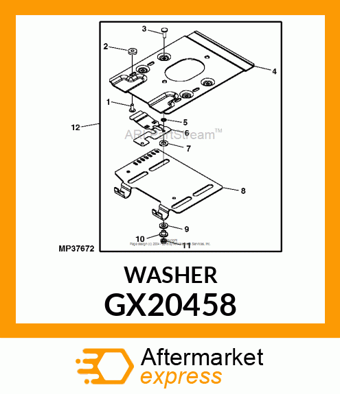 WASHER, WASHER, SEAT ADJUST GX20458