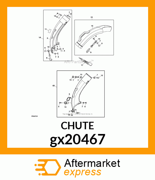 CHUTE, CHUTE, ASSY 48 LOWER gx20467