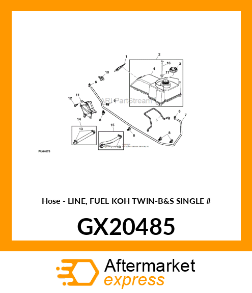 Hose - LINE, FUEL KOH TWIN-B&S SINGLE # GX20485