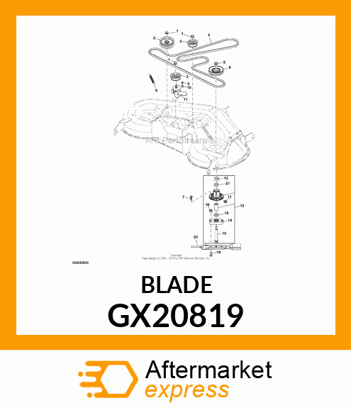 BLADE, 48 SABRE/SCOTTS MULCH GX20819