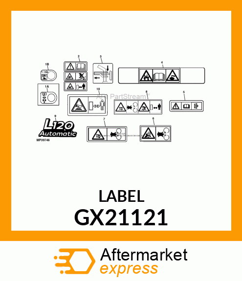 LABEL, HOT SURFACE, HOMOLOGATION NO GX21121