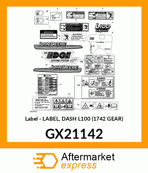 Label Dash L100 1742 Gear GX21142