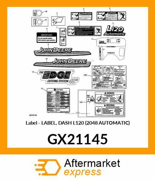 Label - LABEL, DASH L120 (2048 AUTOMATIC) GX21145