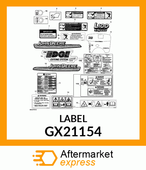 LABEL, MODEL HOOD L100 5 GX21154