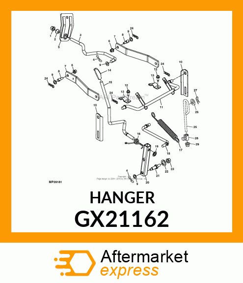 HANGER, DECK SUSPENSION GX21162