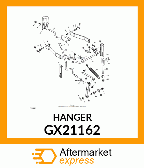 HANGER, DECK SUSPENSION GX21162